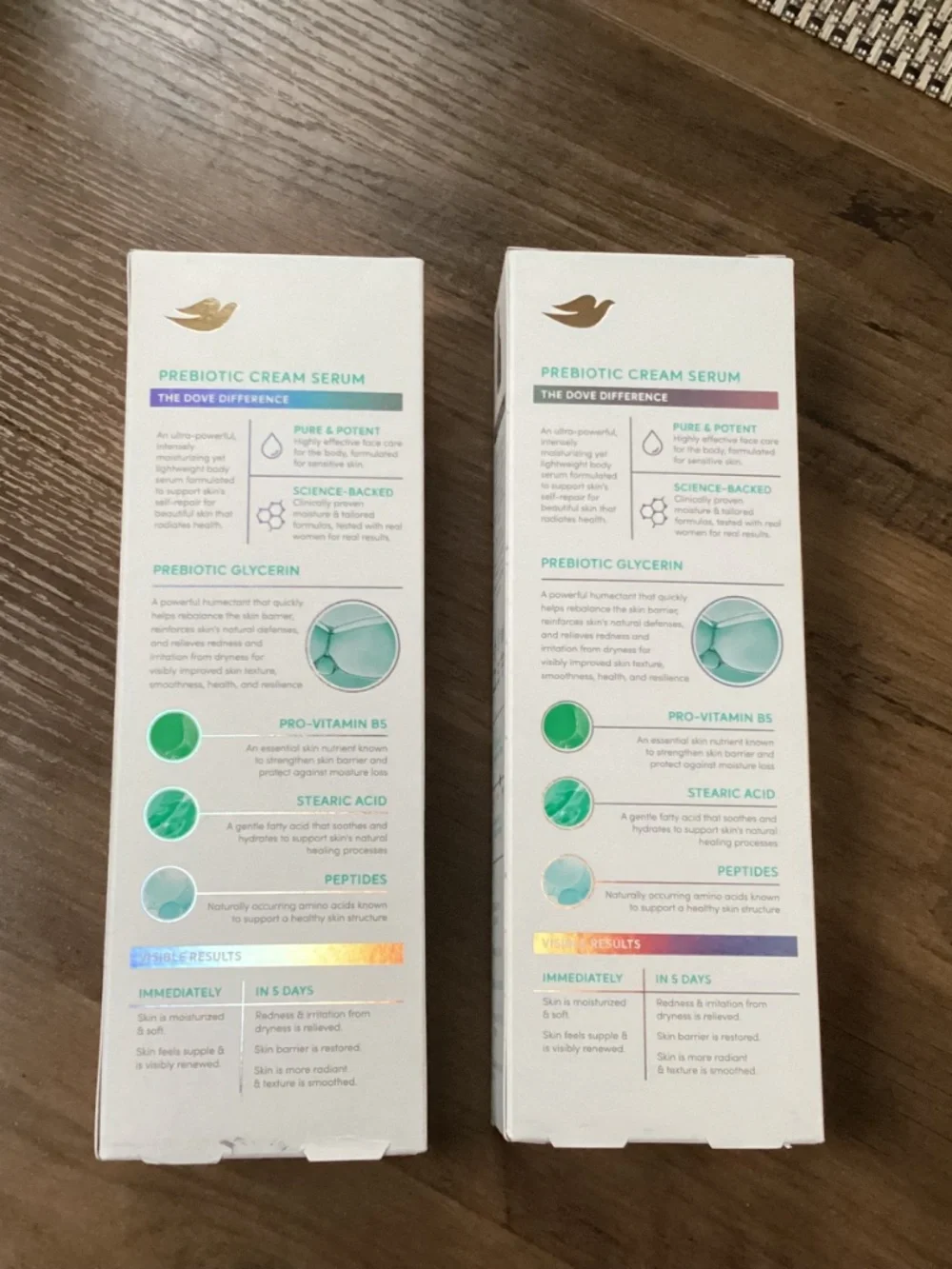 Dove Prebiotic + Protection body cream serum bundle 8 fl oz each New